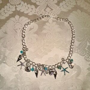Seashell Charm Necklace Silver